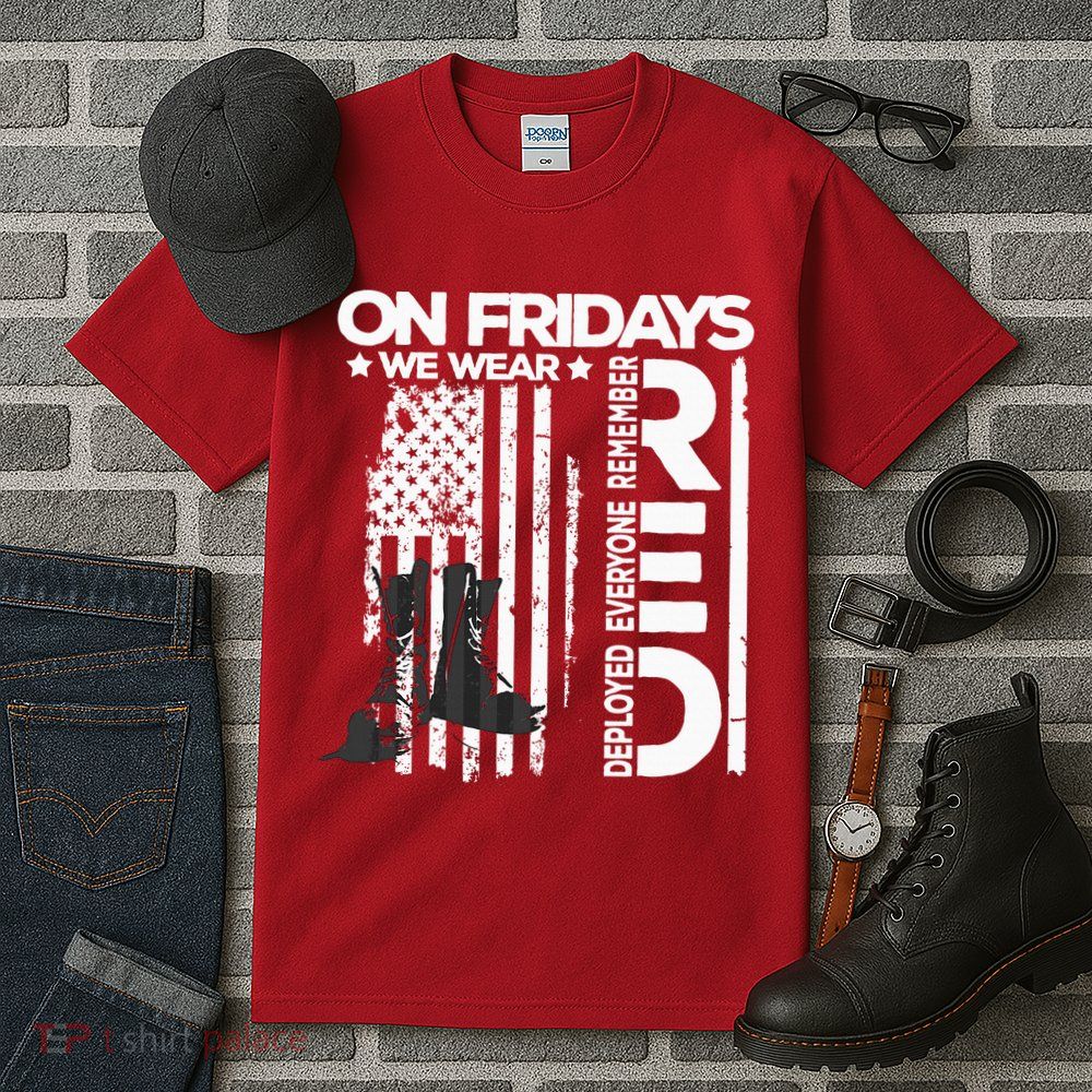 On Friday We Wear Red Veteran Red Friday US Flag Tall T-Shirt