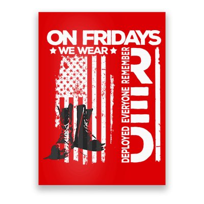 On Friday We Wear Red Veteran Red Friday US Flag Poster