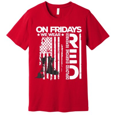 On Friday We Wear Red Veteran Red Friday US Flag Premium T-Shirt