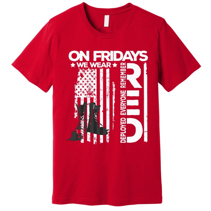 On Friday We Wear Red Veteran Red Friday US Flag Premium T-Shirt