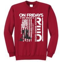 On Friday We Wear Red Veteran Red Friday US Flag Tall Sweatshirt