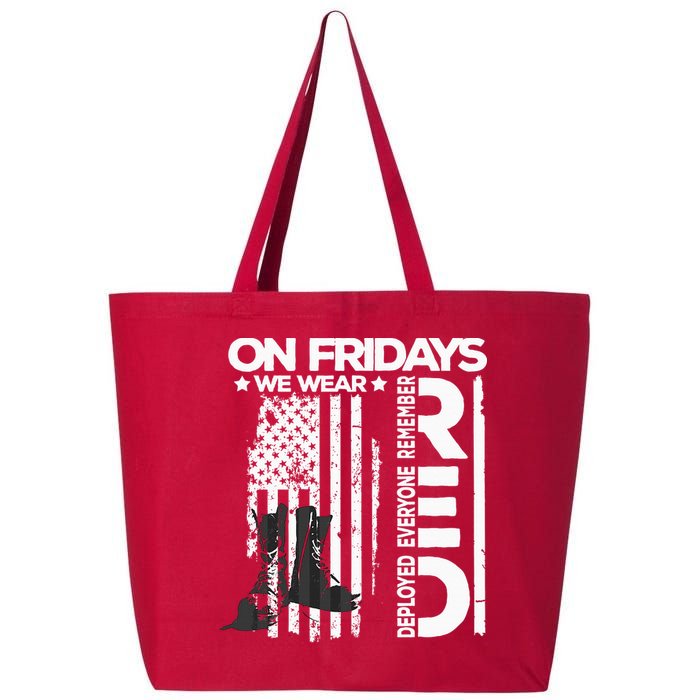 On Friday We Wear Red Veteran Red Friday US Flag 25L Jumbo Tote