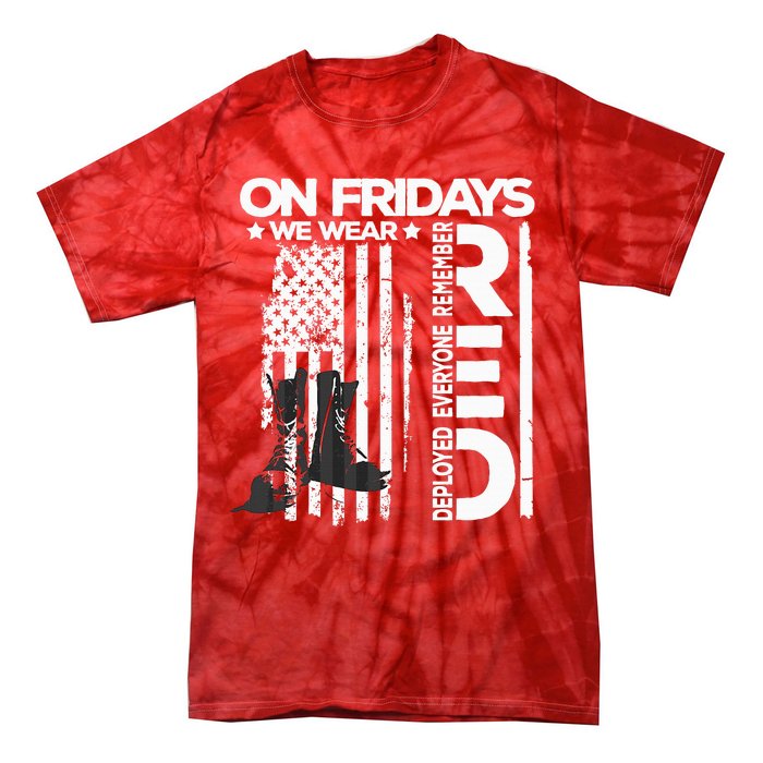 On Friday We Wear Red Veteran Red Friday US Flag Tie-Dye T-Shirt