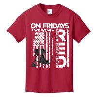 On Friday We Wear Red Veteran Red Friday US Flag Kids T-Shirt