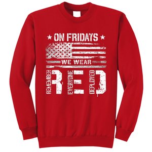 On Friday We Wear Red American Flag Military Supportive Sweatshirt