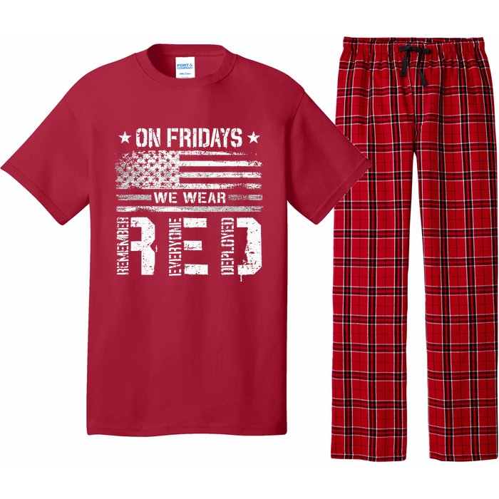 On Friday We Wear Red American Flag Military Supportive Pajama Set