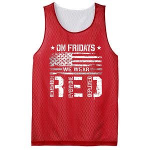 On Friday We Wear Red American Flag Military Supportive Mesh Reversible Basketball Jersey Tank