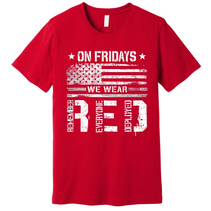 On Friday We Wear Red American Flag Military Supportive Premium T-Shirt