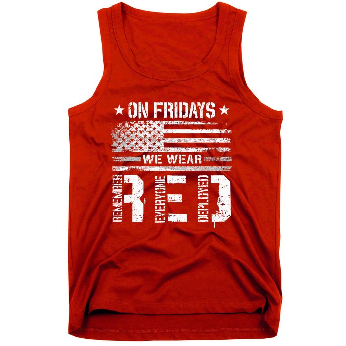 On Friday We Wear Red American Flag Military Supportive Tank Top