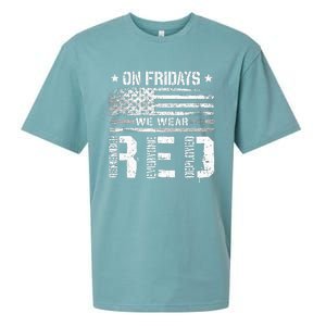 On Friday We Wear Red American Flag Military Supportive Sueded Cloud Jersey T-Shirt