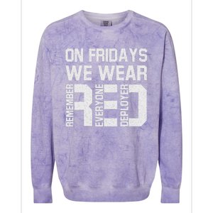 On Fridays We Wear Red Military Veteran Day US Flag Colorblast Crewneck Sweatshirt