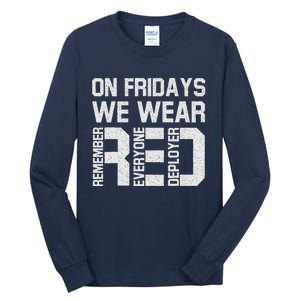 On Fridays We Wear Red Military Veteran Day US Flag Tall Long Sleeve T-Shirt