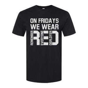 On Fridays We Wear Red Military Veteran Day US Flag Softstyle CVC T-Shirt