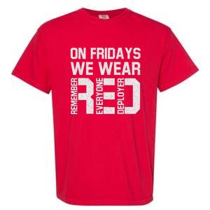 On Fridays We Wear Red Military Veteran Day US Flag Garment-Dyed Heavyweight T-Shirt