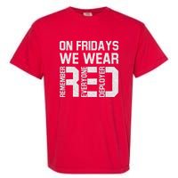 On Fridays We Wear Red Military Veteran Day US Flag Garment-Dyed Heavyweight T-Shirt