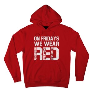 On Fridays We Wear Red Military Veteran Day US Flag Hoodie