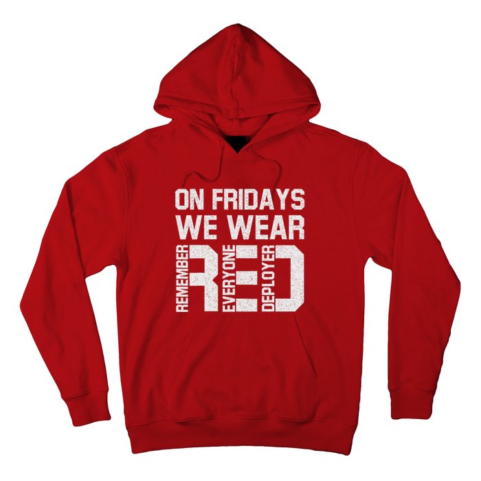 On Fridays We Wear Red Military Veteran Day US Flag Hoodie