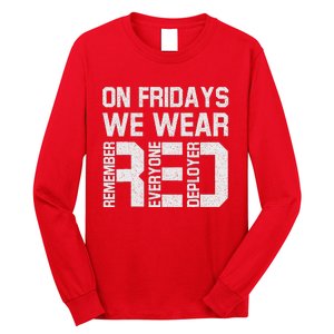 On Fridays We Wear Red Military Veteran Day US Flag Long Sleeve Shirt