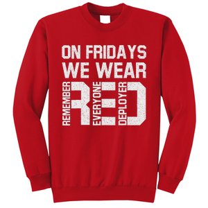 On Fridays We Wear Red Military Veteran Day US Flag Sweatshirt