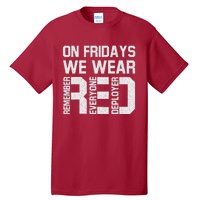 On Fridays We Wear Red Military Veteran Day US Flag Tall T-Shirt