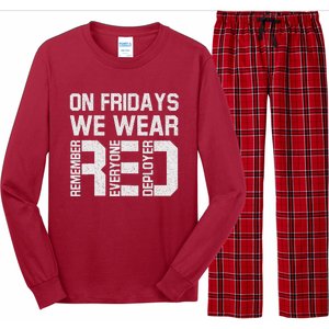 On Fridays We Wear Red Military Veteran Day US Flag Long Sleeve Pajama Set