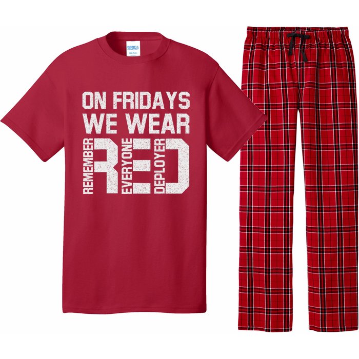 On Fridays We Wear Red Military Veteran Day US Flag Pajama Set