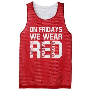 On Fridays We Wear Red Military Veteran Day US Flag Mesh Reversible Basketball Jersey Tank