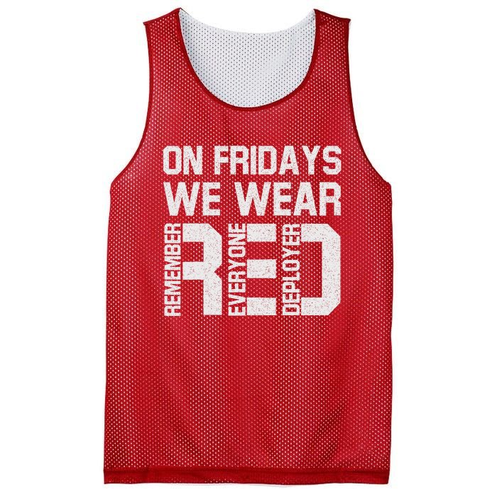 On Fridays We Wear Red Military Veteran Day US Flag Mesh Reversible Basketball Jersey Tank