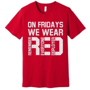 On Fridays We Wear Red Military Veteran Day US Flag Premium T-Shirt