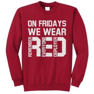 On Fridays We Wear Red Military Veteran Day US Flag Tall Sweatshirt