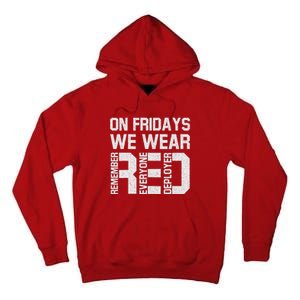 On Fridays We Wear Red Military Veteran Day US Flag Tall Hoodie