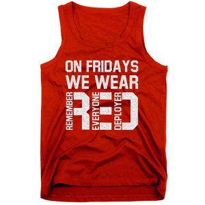 On Fridays We Wear Red Military Veteran Day US Flag Tank Top