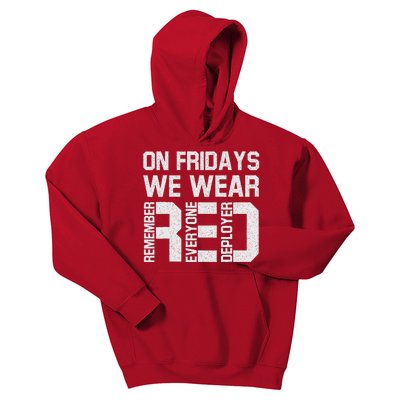 On Fridays We Wear Red Military Veteran Day US Flag Kids Hoodie