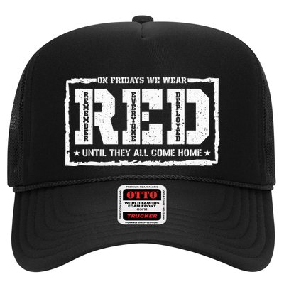 On Friday We Wear Red American Military Support Red Friday Trucker Hat