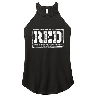 On Friday We Wear Red American Military Support Red Friday Women's Perfect Tri Rocker Tank