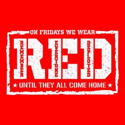 On Friday We Wear Red American Military Support Red Friday T-Shirt