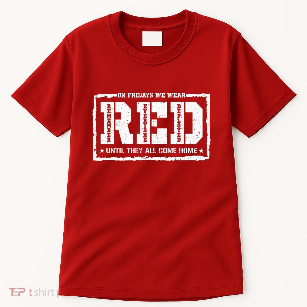 On Friday We Wear Red American Military Support Red Friday Tall T-Shirt