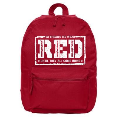 On Friday We Wear Red American Military Support Red Friday 16 in Basic Backpack