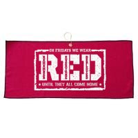 On Friday We Wear Red American Military Support Red Friday Large Microfiber Waffle Golf Towel