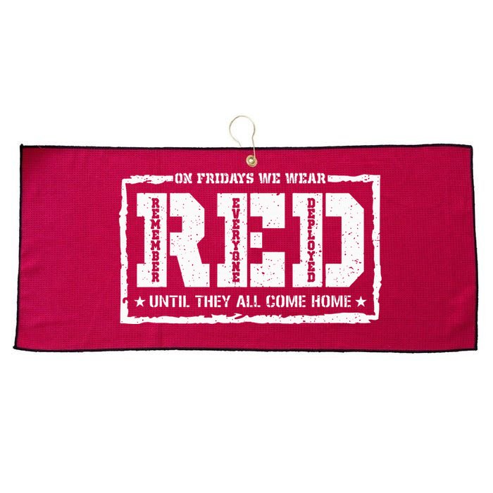 On Friday We Wear Red American Military Support Red Friday Large Microfiber Waffle Golf Towel