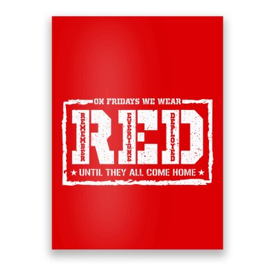 On Friday We Wear Red American Military Support Red Friday Poster