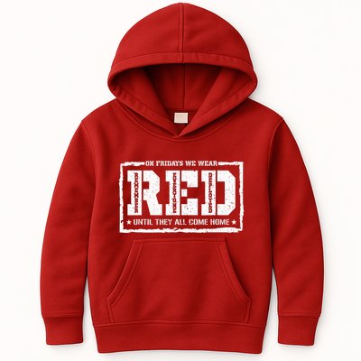 On Friday We Wear Red American Military Support Red Friday Kids Hoodie