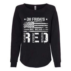 On Friday We Wear Red American Flag Military Supportive Womens California Wash Sweatshirt