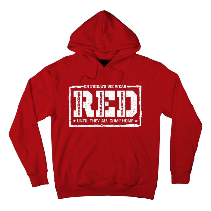 On Friday We Wear Red American Military Support Red Friday Hoodie