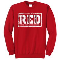 On Friday We Wear Red American Military Support Red Friday Sweatshirt