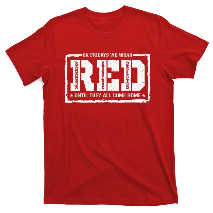 On Friday We Wear Red American Military Support Red Friday T-Shirt