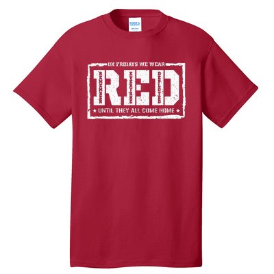 On Friday We Wear Red American Military Support Red Friday Tall T-Shirt