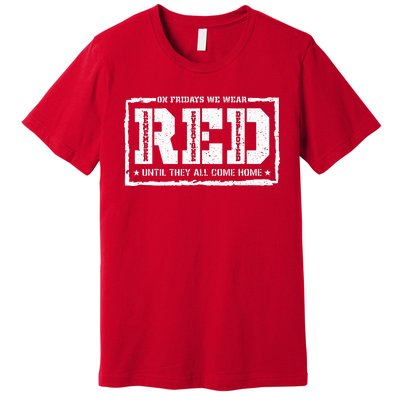 On Friday We Wear Red American Military Support Red Friday Premium T-Shirt