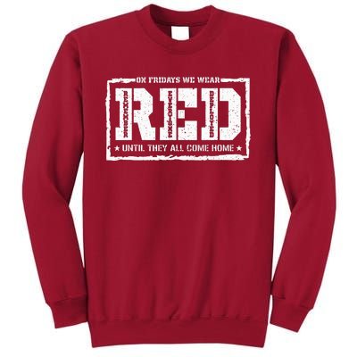 On Friday We Wear Red American Military Support Red Friday Tall Sweatshirt