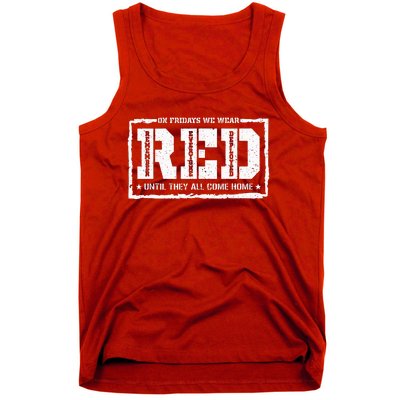 On Friday We Wear Red American Military Support Red Friday Tank Top